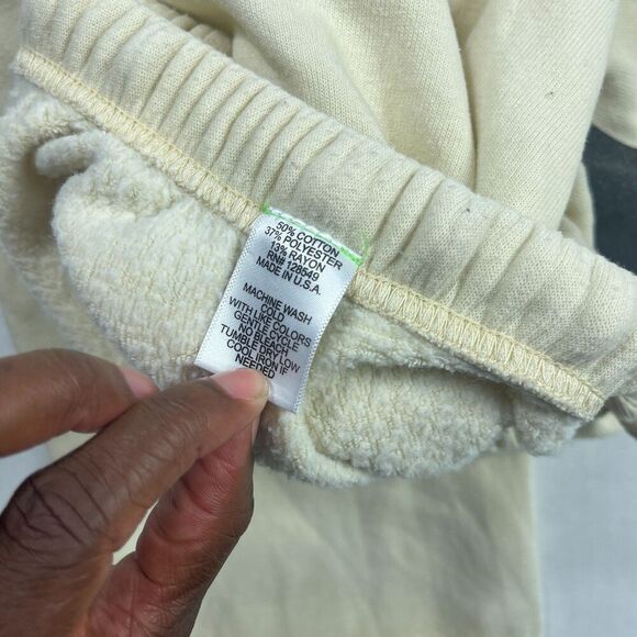 Aviator Nation Cream Logo Graphic Jogger Sweatpants Lounge Streetwear XS FLAW - Picture 8 of 12